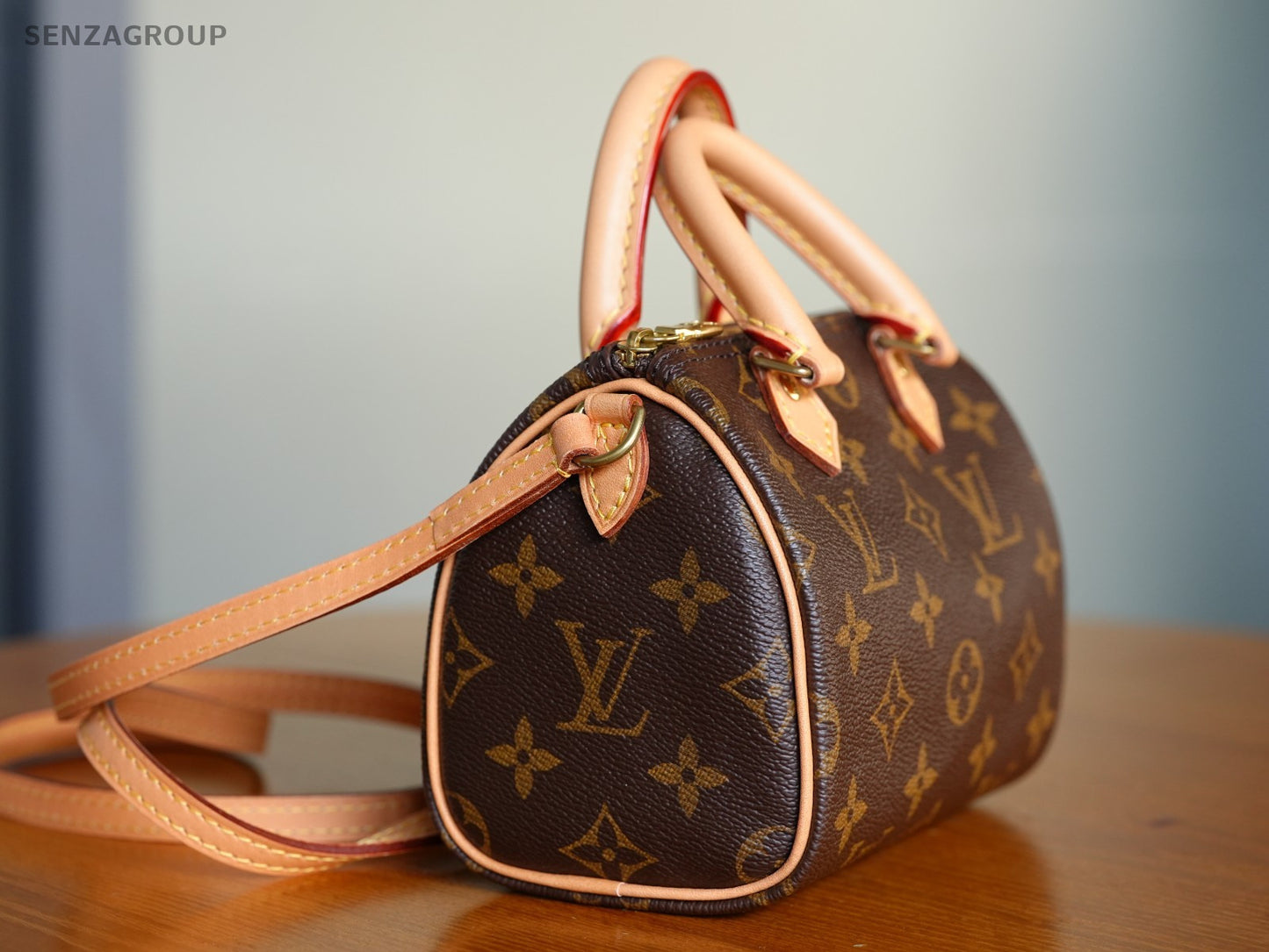 Louis Vuitton Monogram Nano Speedy Crossbody Shoulder bag Women Brown Classic
