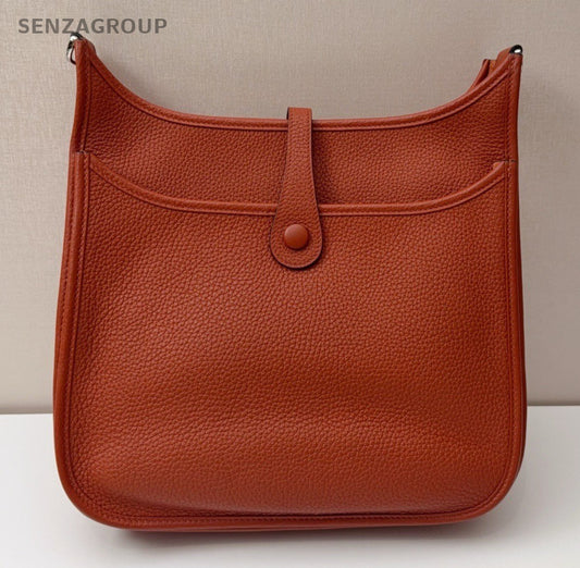Hermes Evelyne29 Crossbody Orange Silver Used Women Classic Fashion