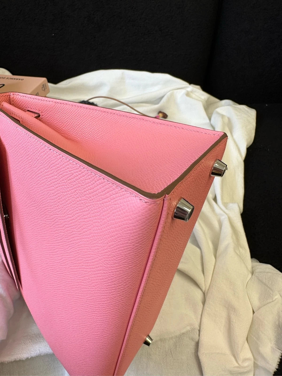 Hermes Kelly25 Pink Leather Top Handle Bag For Women
