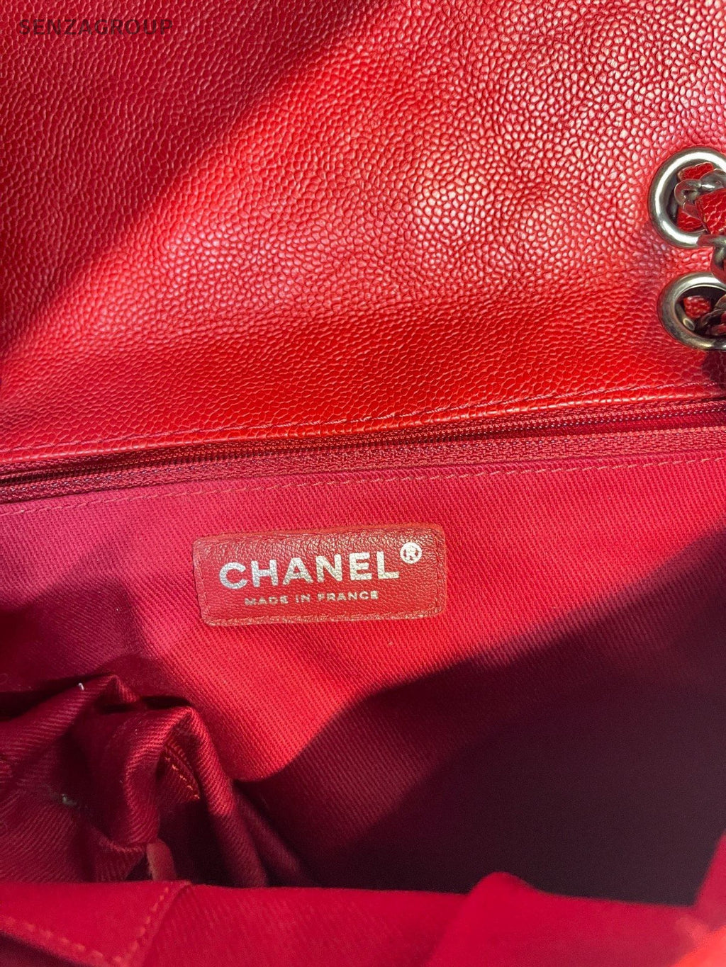 CHAEL Caviar Calfskin Chain Shoulder bag Diamond Pattern Red