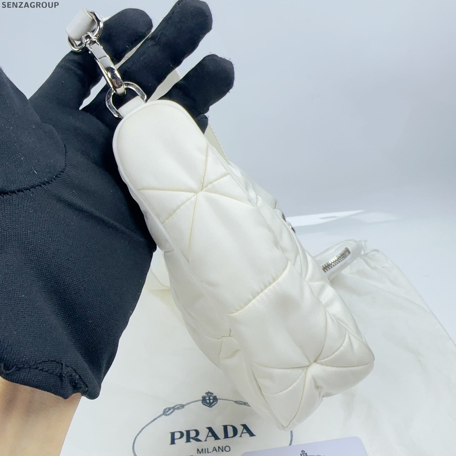 Prada Nylon Re-Edition 2005 Hobo Bag Silver - Classic Women's Shoulder Bag