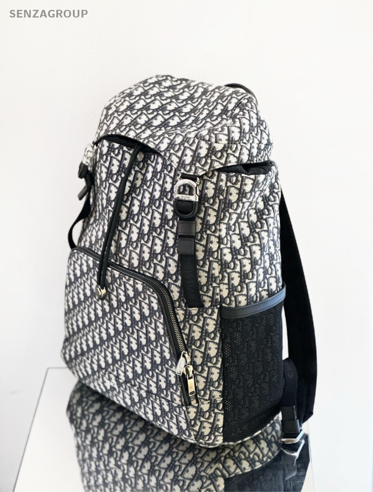 Christian Dior DIOR8 Oblique Shoulder Backpack Black Women