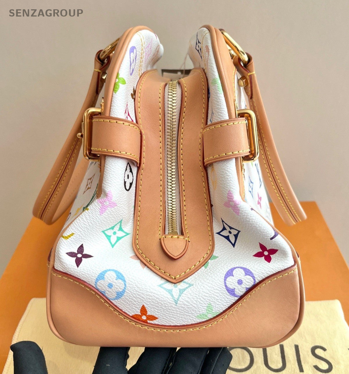 Louis Vuitton Claudia Monogram White Multicolor Shoulder Bag Women Vintage