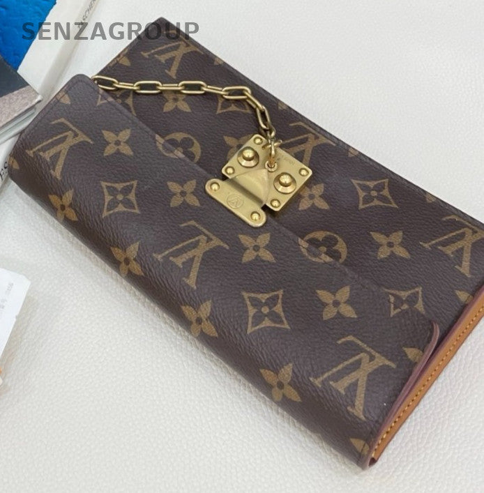 Louis Vuitton Monogram 2Way Crossbody Shoulder Bag Brown Gold Unisex Adults