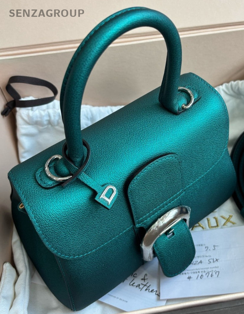 Delvaux mini Brilliant Peacock green Top Handle bag 2WAY Shoulder Women