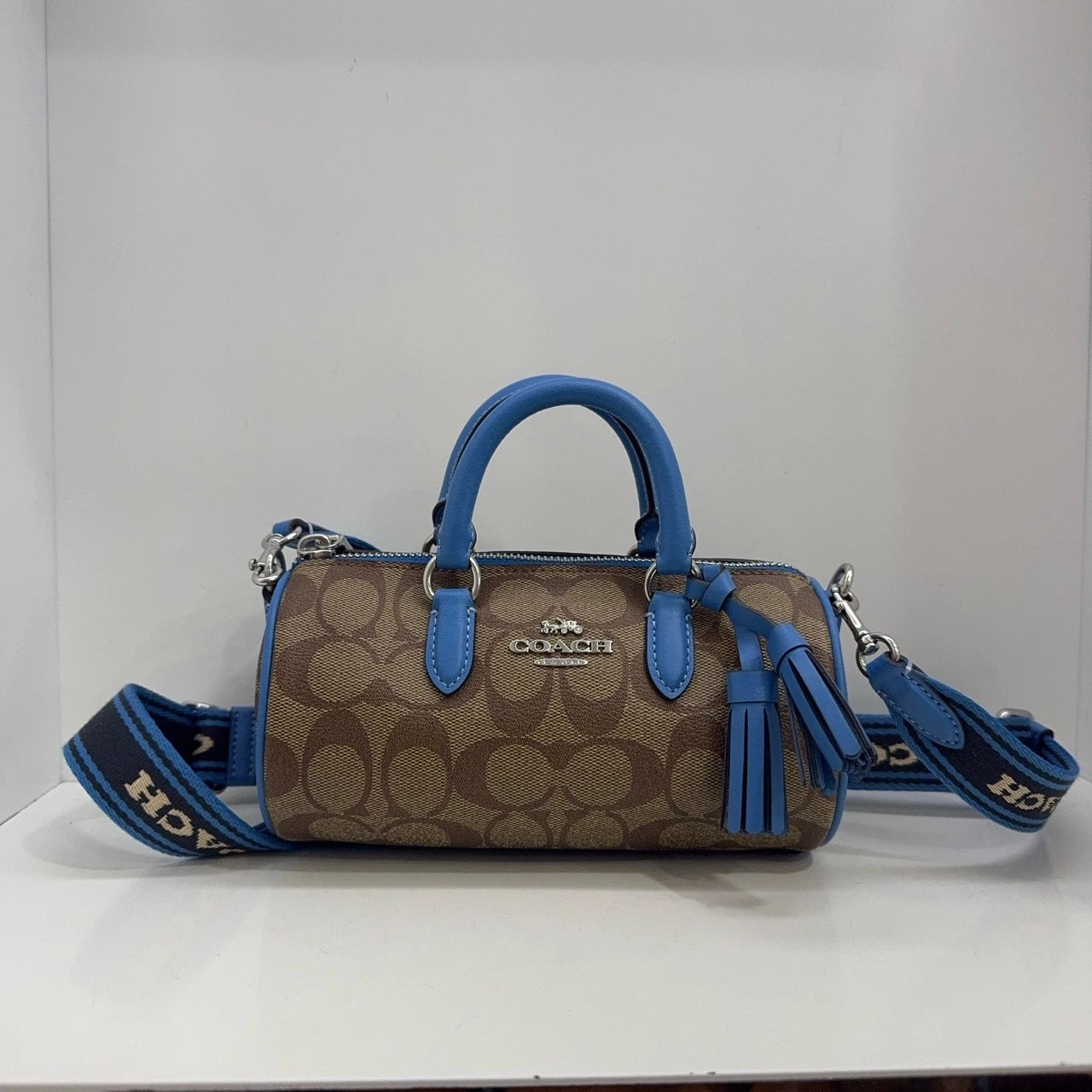 Coach Lacey 19 PVC Logo Printed Boston Crossbody Handbag For Women