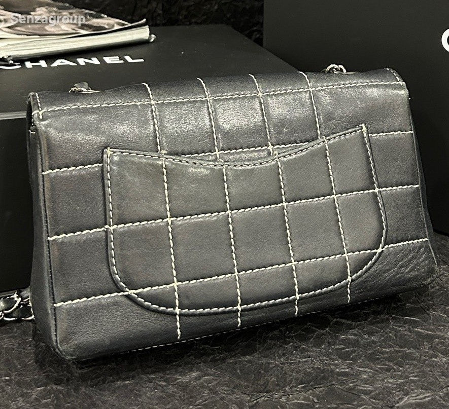 Chanel Classic Flap Calfskin Mini Chain Shoulder Bag Crossbody Black Women
