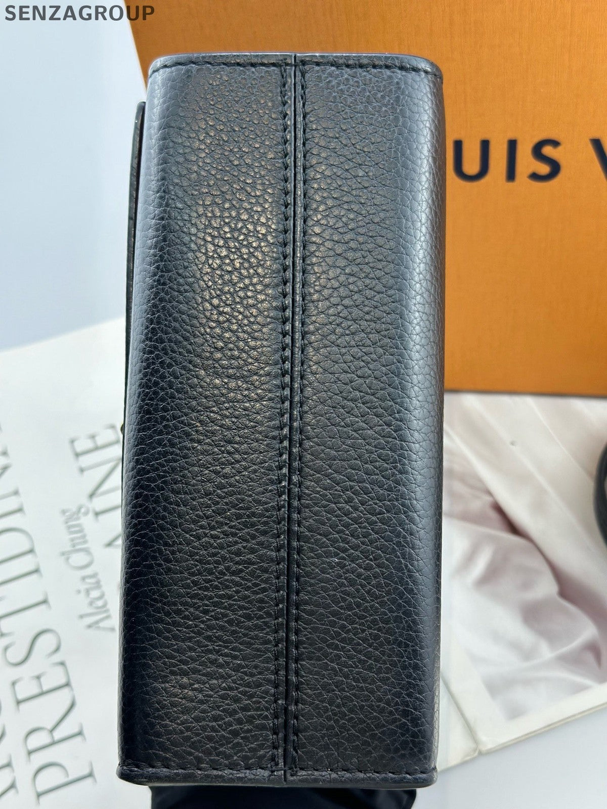 Louis Vuitton Twist PM Top Handle Crossbody Black Gold Women Classic