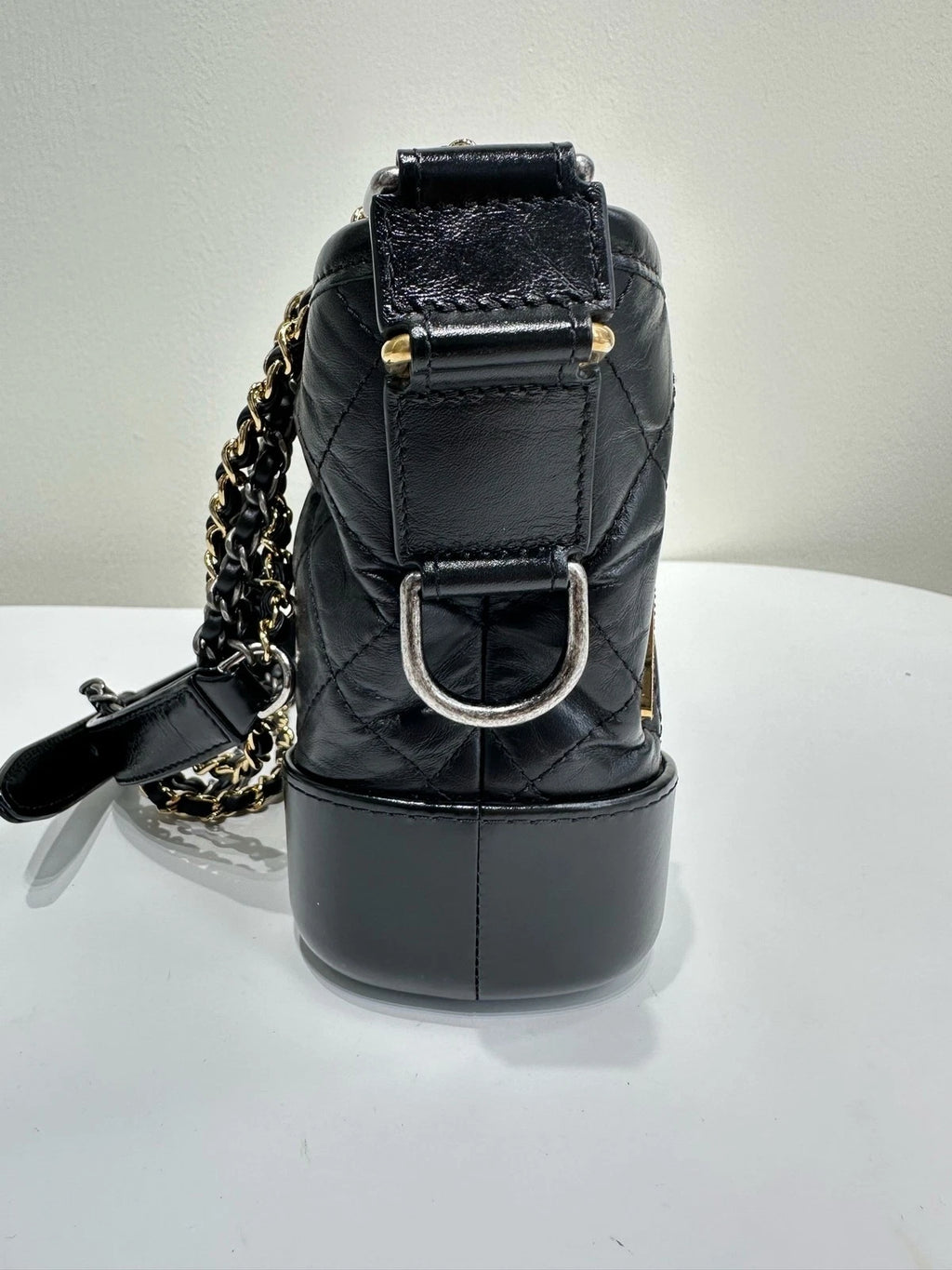 Authentic CHANEL Pre-owned Black Leather Small Shoulder Crossbody Bag For Women