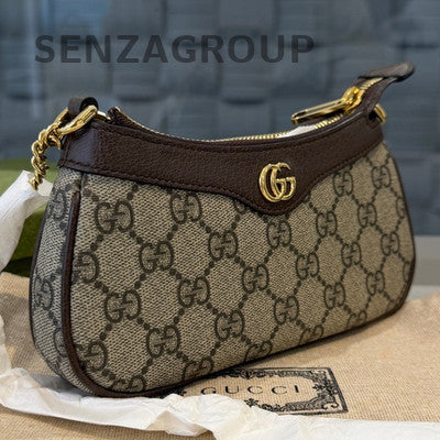 Gucci GG Marmont Mini Chain Shoulder Bag Brown Gold Hardware Classic Women