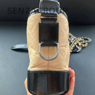 Chanel Gabrielle Small Chevron Chain Shoulder Crossbody Bag Beige