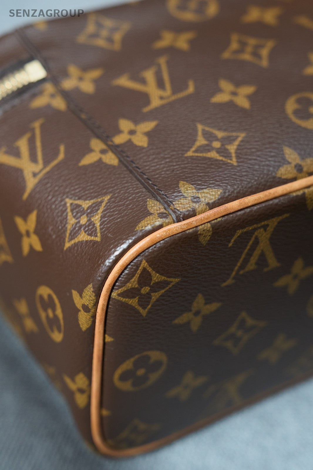 Louis Vuitton Monogram Vintage Top Handle Bag Brown Gold Used Women Classic