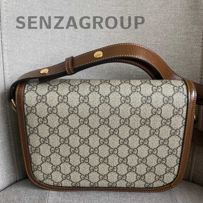 Gucci 1955 Medium Brown Gold Buckle Shoulder Crossbody Bag Classic Women