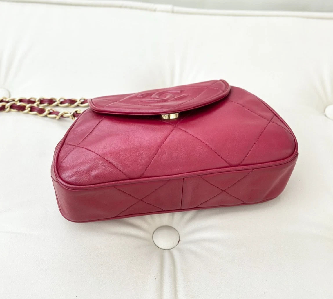 Chanel CC Logo Lambskin Shoulder Bag Crossbody Women S