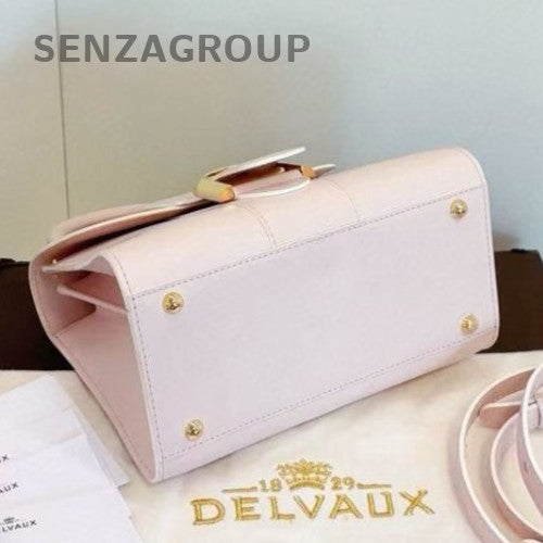 Delvaux Brilliant Mini 2Way Top Handle Bag Crossbody Pink Gold Women Classic
