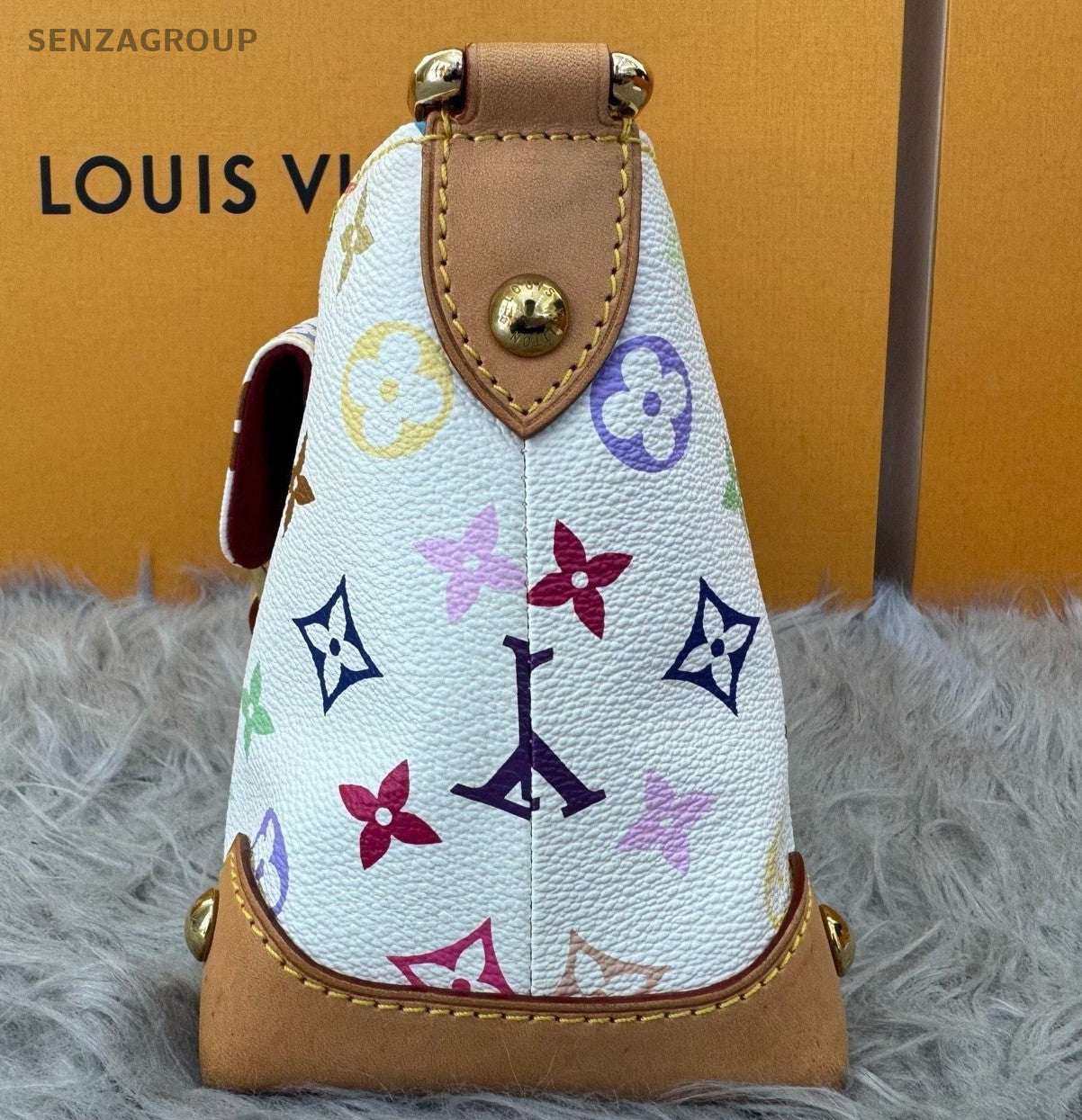 Louis Vuitton Monogram Vintage Shoulder Bag White Multicolor Women Classic