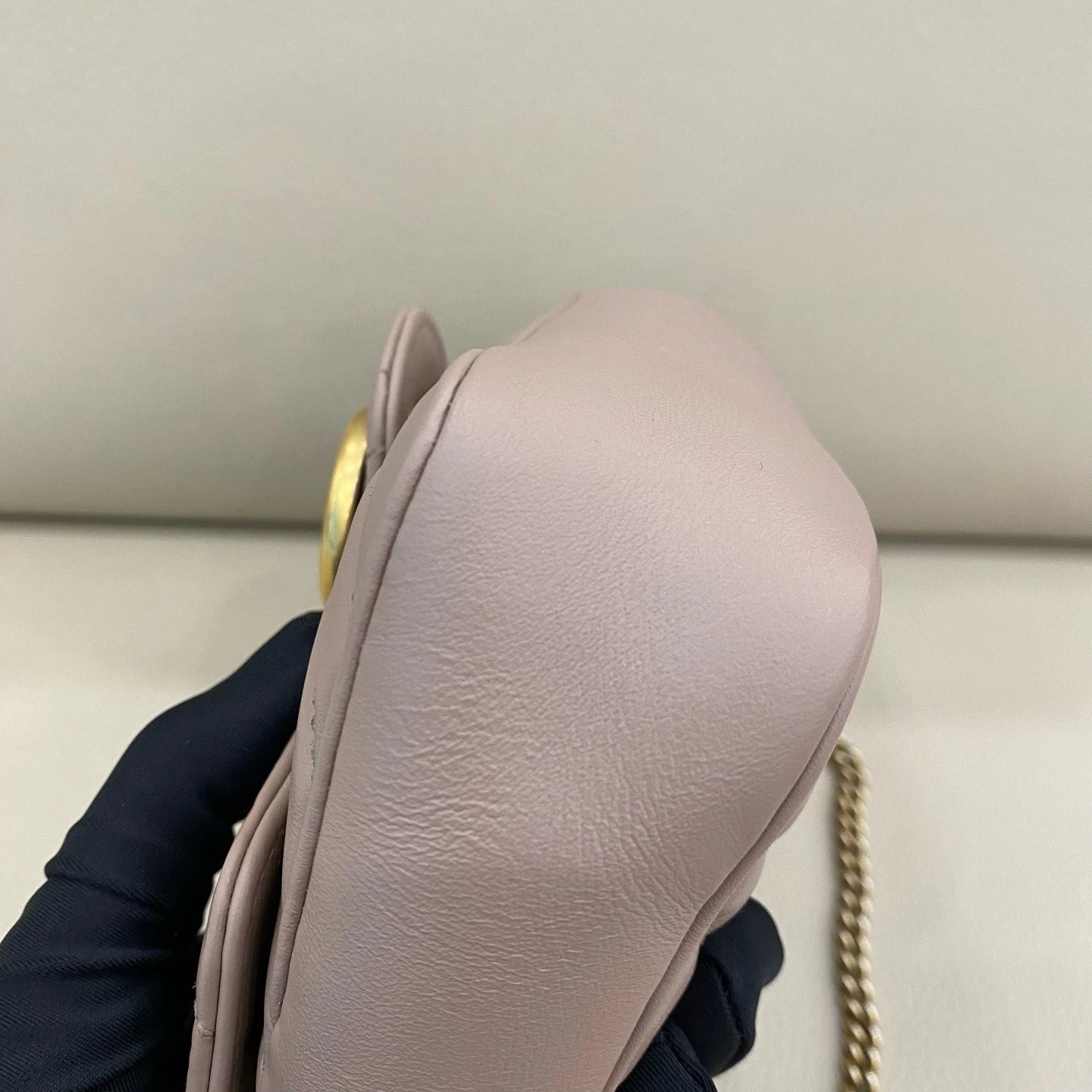 Gucci Marmont Nano Mini Beige Crossbody Bag Women