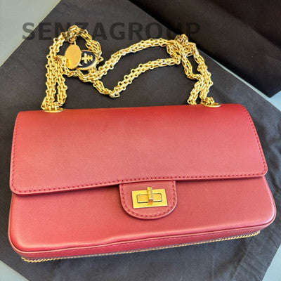 Chanel 2.55 Gold Coin Red Gold Clasp Chain Shoulder Bag