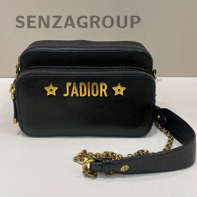 Dior J'ADIOR Star Black Gold Chain Camera Bag - Women's Crossbody