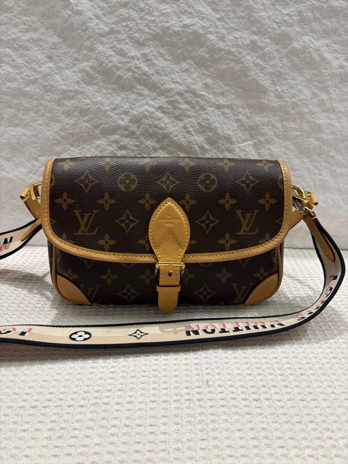 Louis Vuitton Diane Canvas Brown Shoulder Bag Excellent