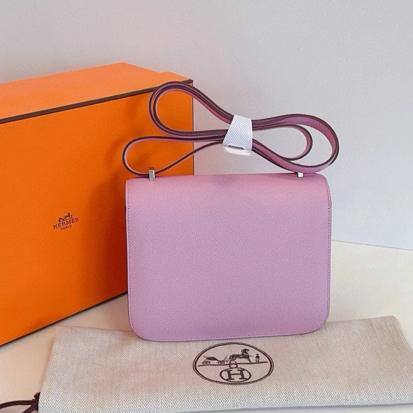 Hermes Constance19 Shoulder Crossbody Purple Silver Women Classic Fashion