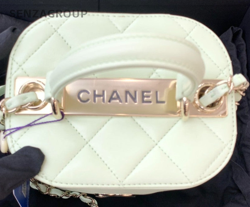 Chanel Trendy Lambskin Bucket Chain Shoulder Bag Crossbody Green Gold Women