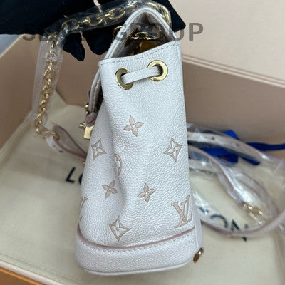 Louis Vuitton Nano Noe Backpack Monogram Calfskin Women Beige Gold