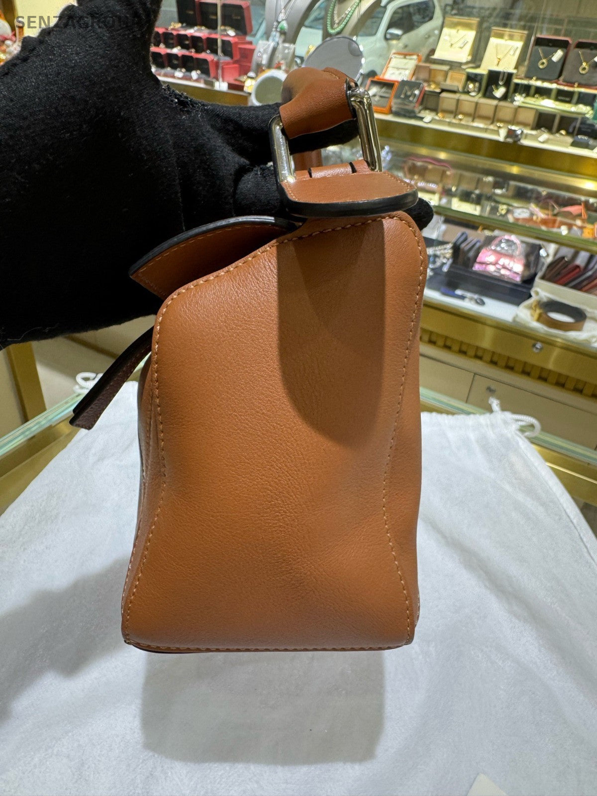 Loewe Puzzle PM Calfskin Top Handle 2way Shoulder Handbag Women Classic