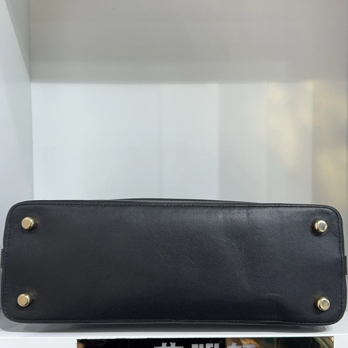 Coach Black Embossed Leather Shell Handbag For Women