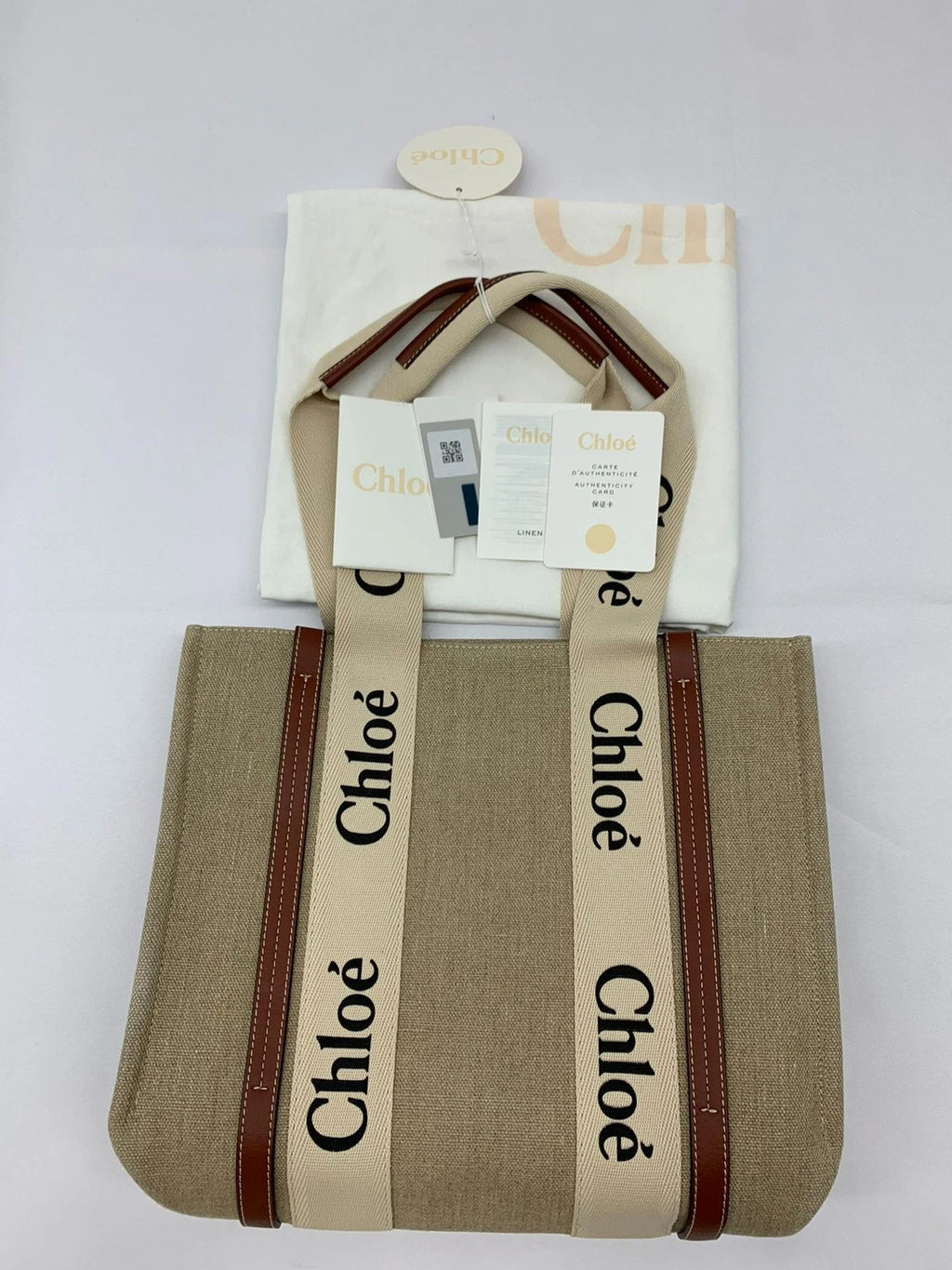 Chloe Medium WOODY Canvas Tote Handbag For Women