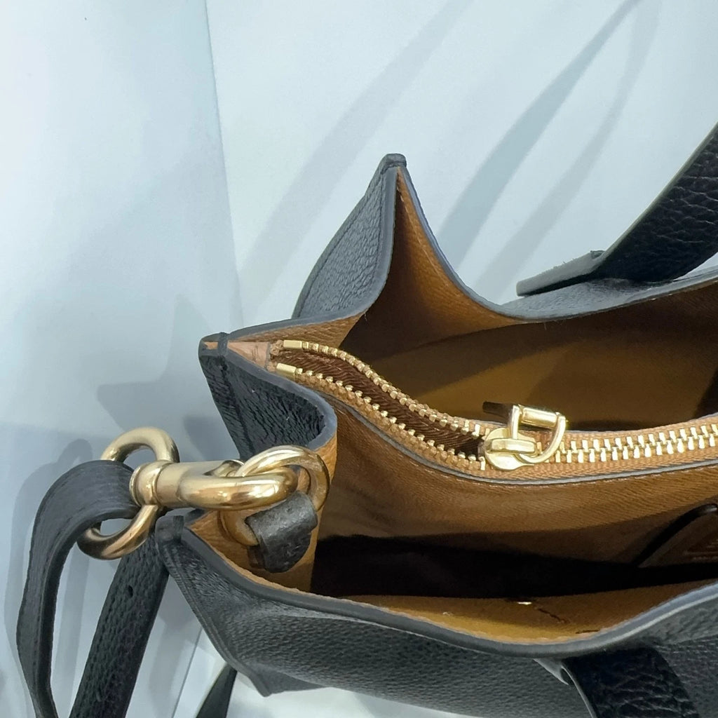 COACH Charlie 35 Black Leather Tote Shoulder Handbag For Women