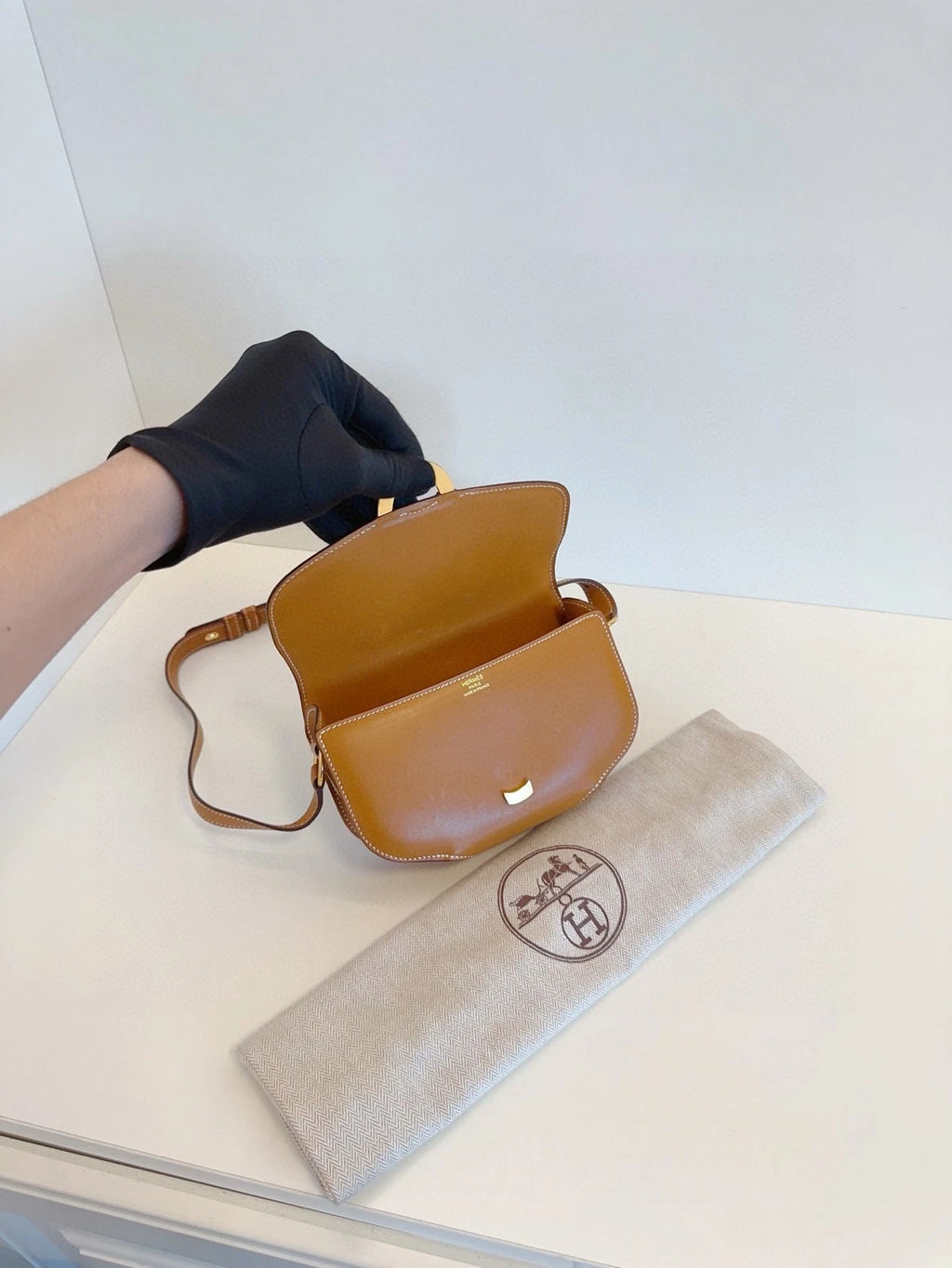 Hermes Cherche Midi18 Mini Brown Gold Shoulder Bag For Women