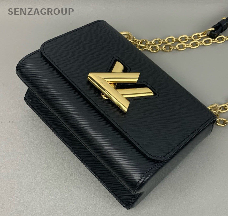 Louis Vuitton Twist Epi Leather Chain Strap Shoulder bag Crossbody Black gold