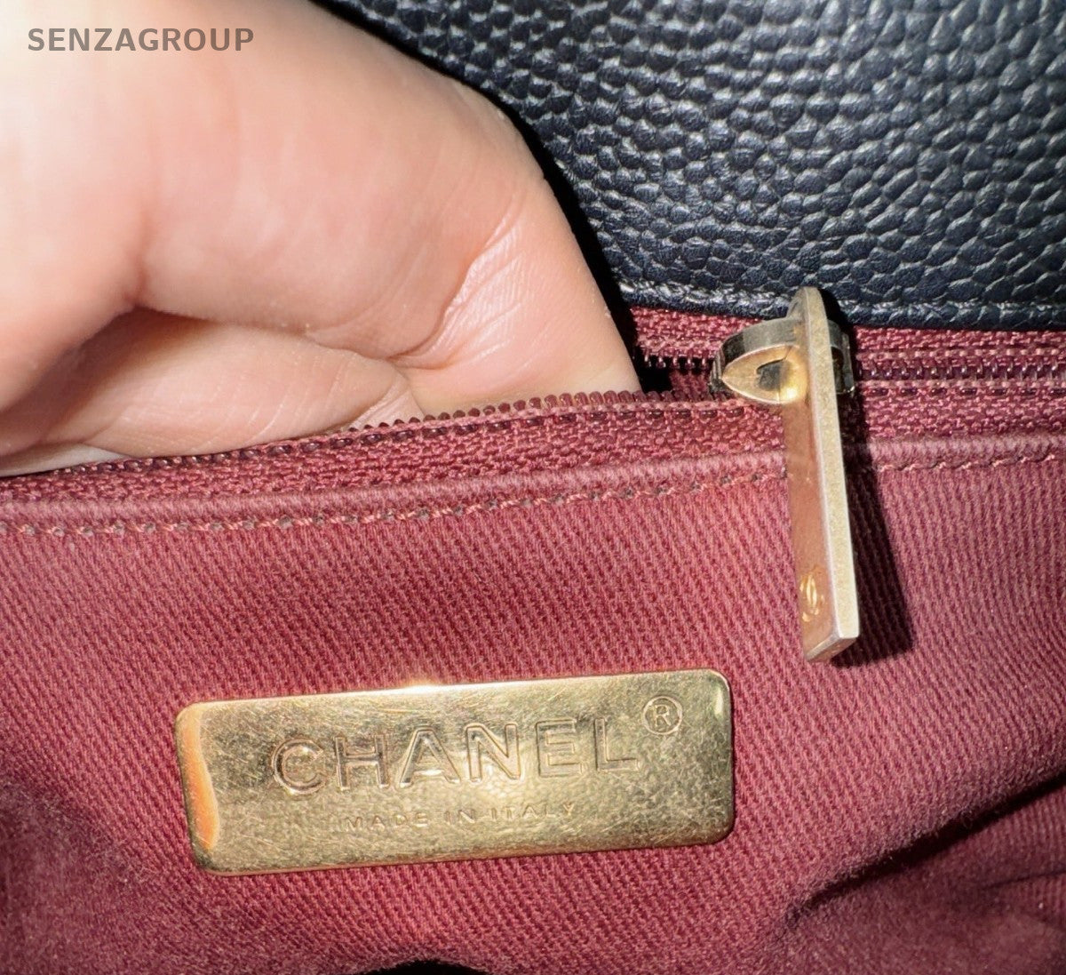 Chanel Calfskin PM Chain Shoulder Bag Black Gold Used Women Classic Diamond