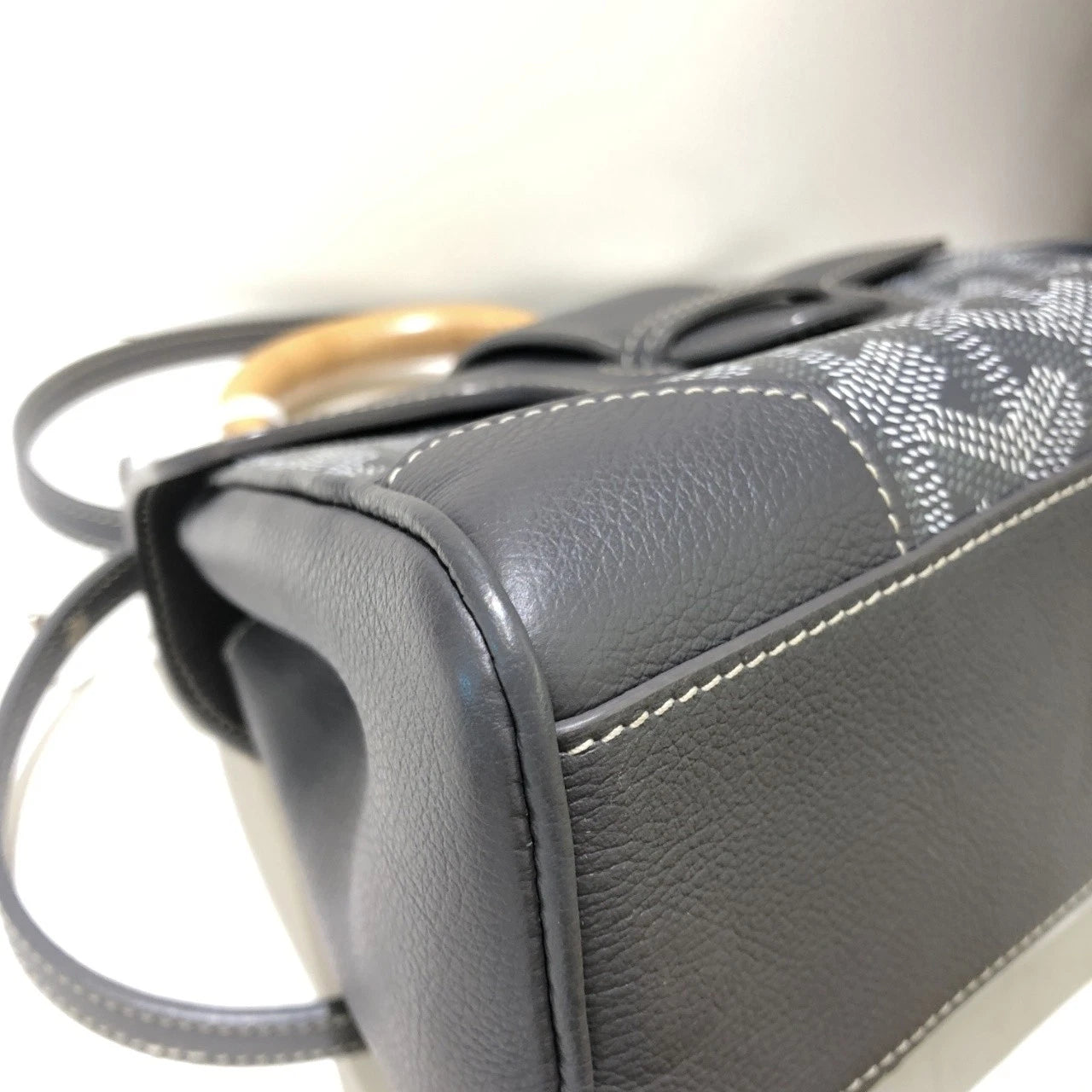 Goyard Gray Canvas Mini Saigon Top Handle Bag For Women
