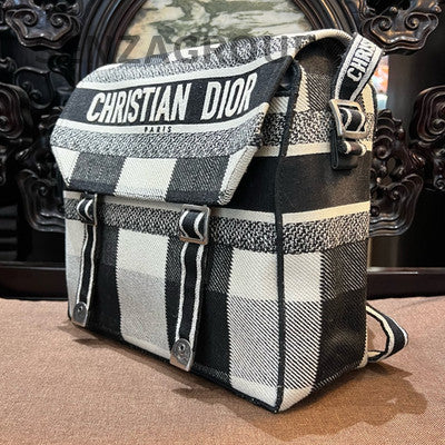 Dior CAMP Medium Black White Stripe Shoulder Crossbody Bag Unisex