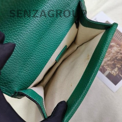 Gucci Green Silver Snake Head Shoulder Crossbody Bag Women Classic