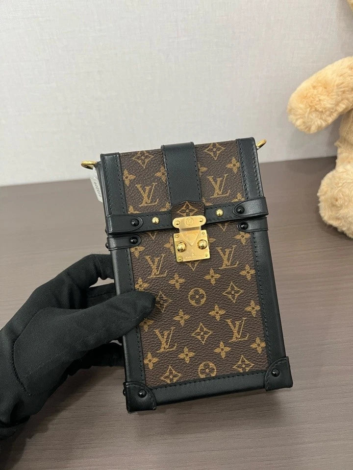 Louis Vuitton Canvas Trunk Vertical Phone Crossbody Bag For Women