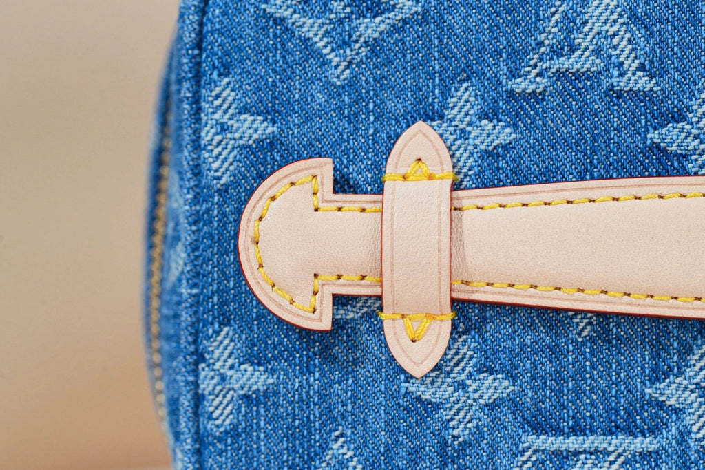 Excellent Louis Vuitton Nice Mini Denim Vanity Monogram Top Handle Bag GHW