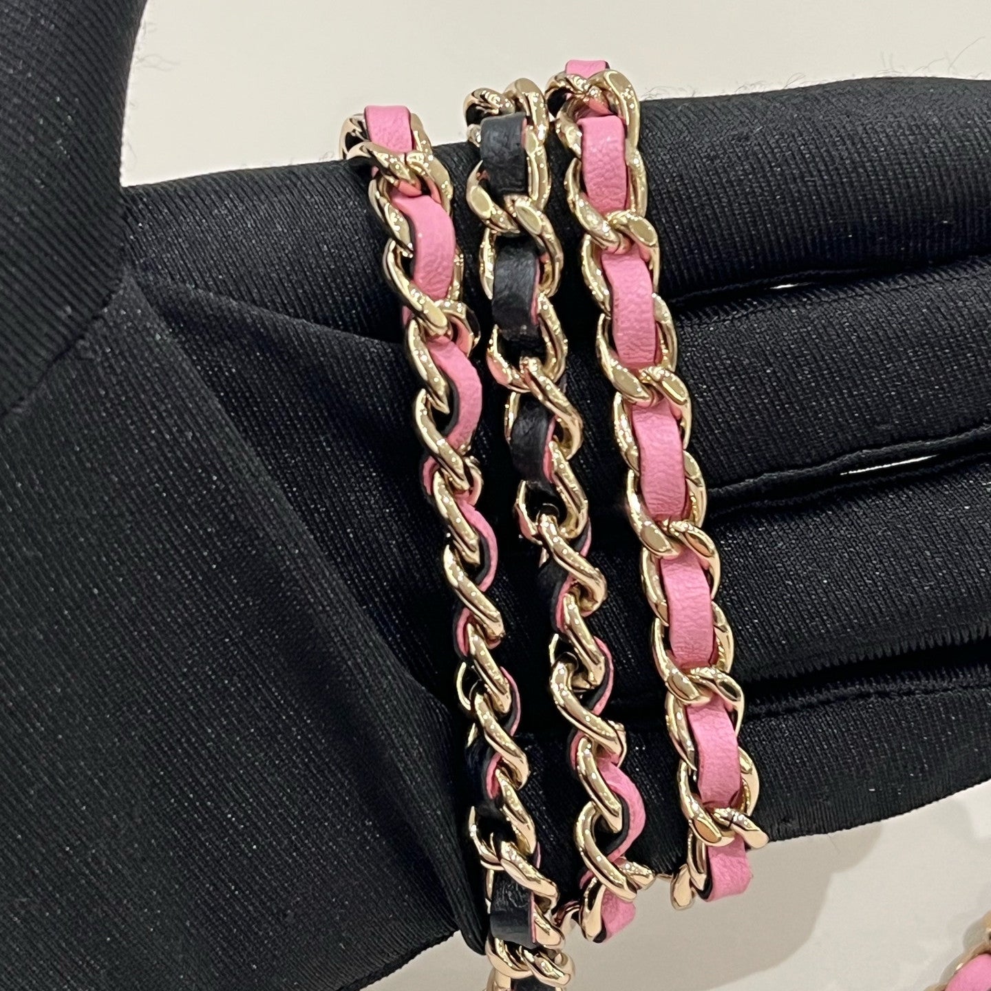 Chanel Quilted Black & Pink Mini Box Bag with Chain Strap