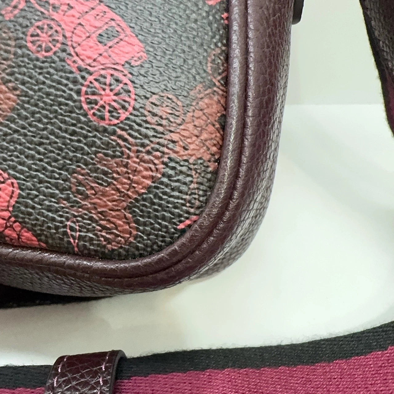 Coach Mini Canvas Leather Horse Carriage Print Shoulder Crossbody Bag For Women