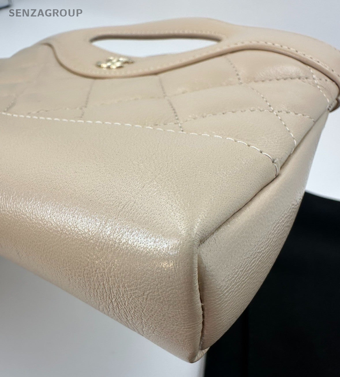 Chanel 31Bag Nano Lambskin Top Handle Shoulder Bag Crossbody Beige Gold Women