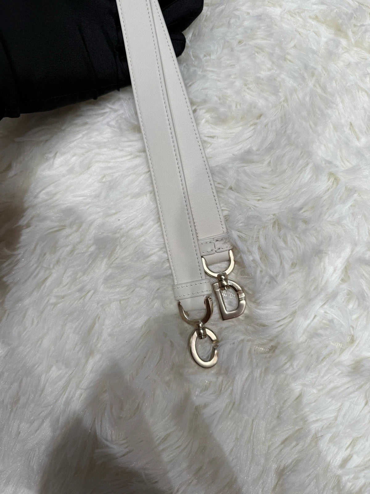 New Dior Toujours Small White Gold Leather Shoulder Bag For Women
