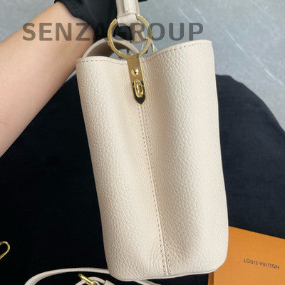 Louis Vuitton Capucines MM Bag Beige Gold Hardware Small Tote