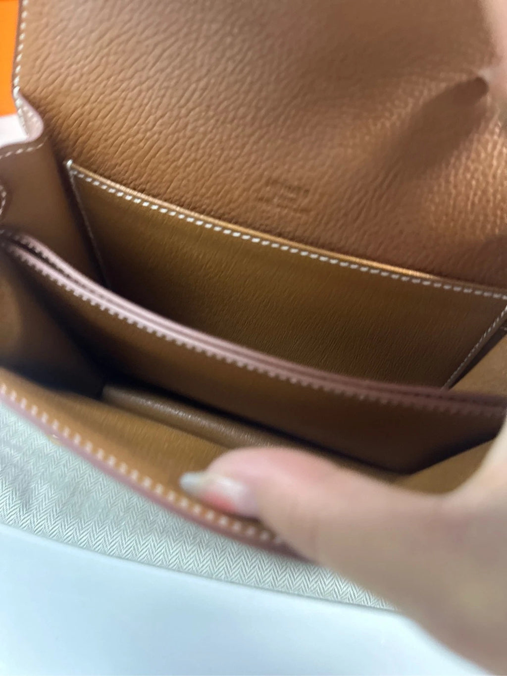 Hermes Saddle Brown Gold Shoulder Bag Excellent