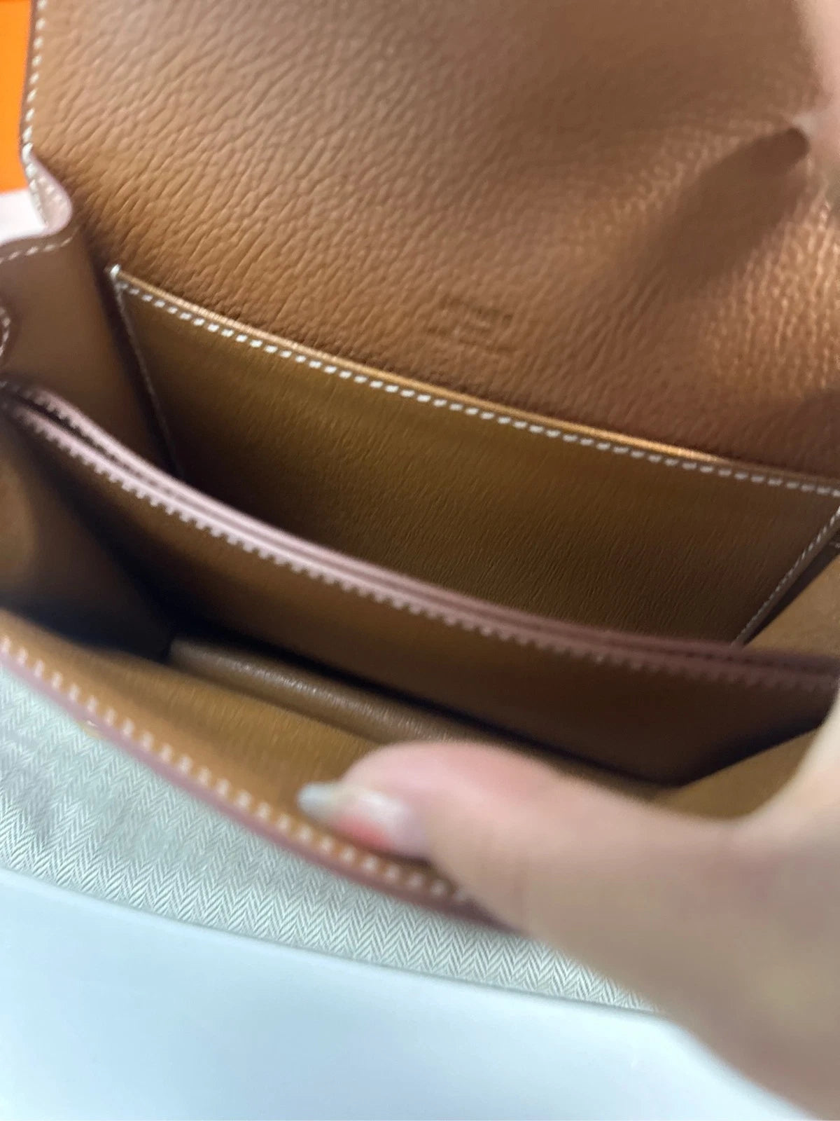 Hermes Saddle Brown Gold Shoulder Bag Excellent
