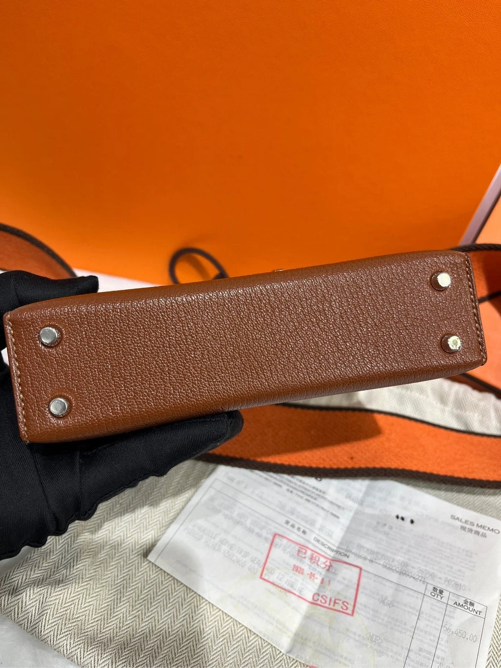 Hermes Verrou Brown Goatskin Handbag For Women
