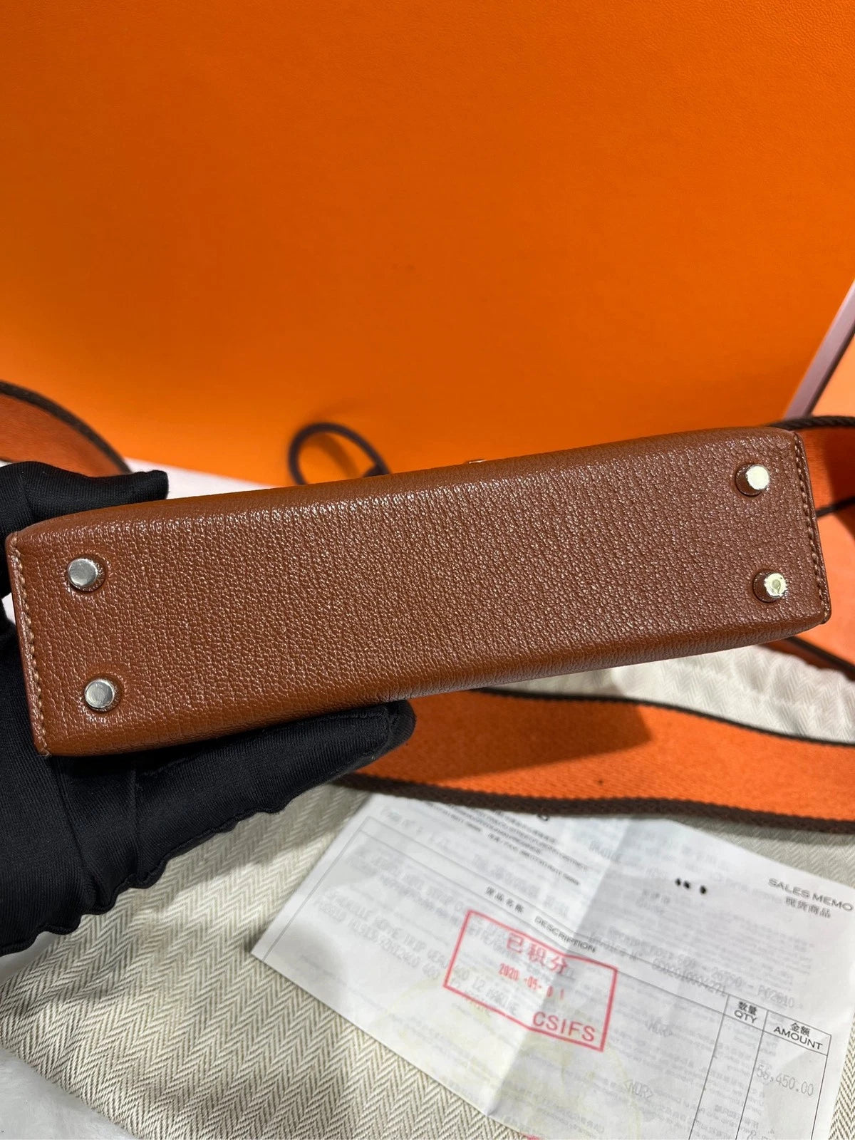 Hermes Verrou Brown Goatskin Handbag For Women