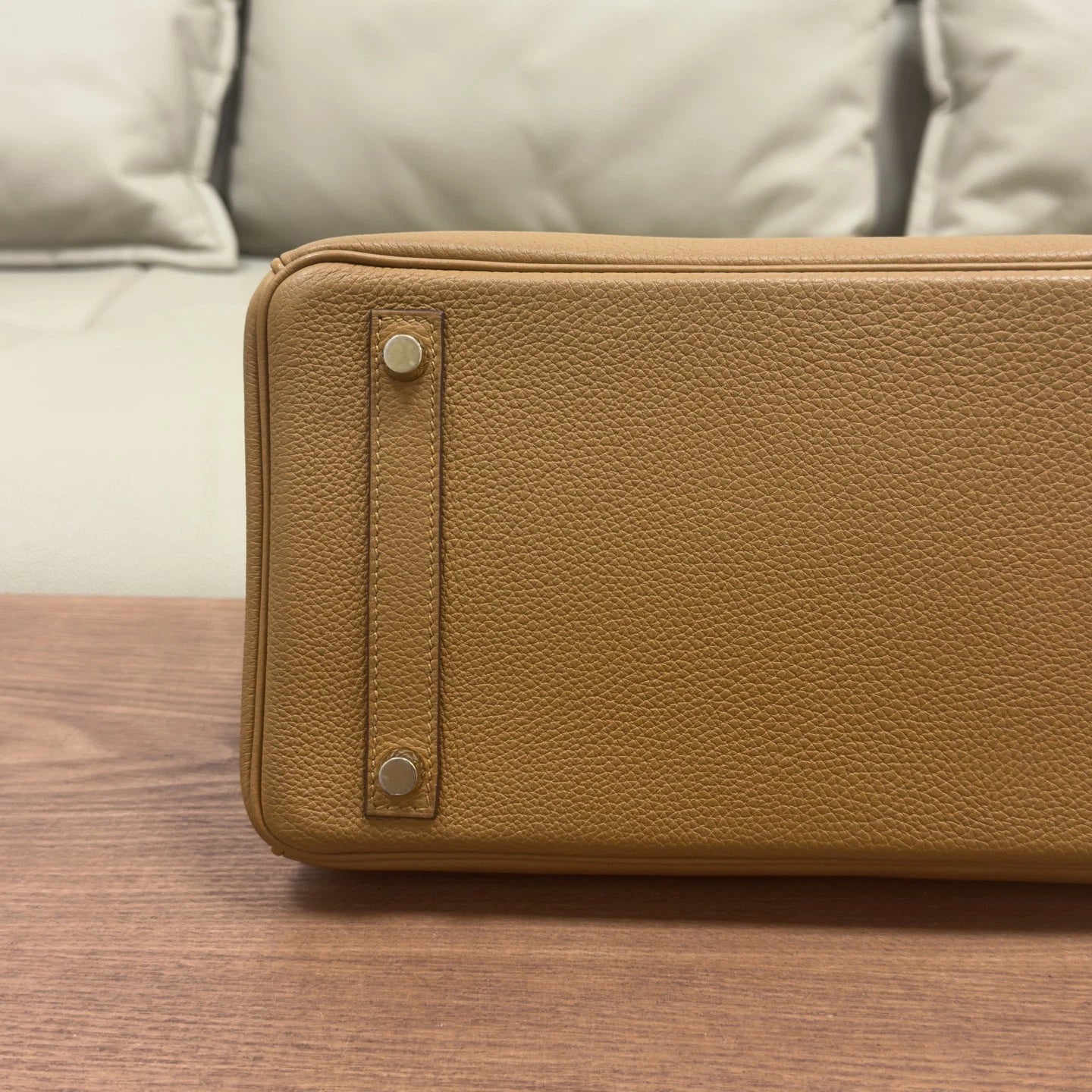 Hermes Birkin 30 Top Handle Brown Gold Women Classic