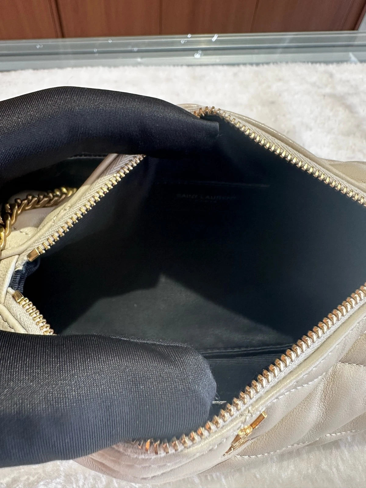 Saint Laurent Lambskin Cylinder Underarm Shoulder Bag For Women